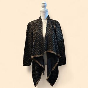 Ruff Hewn Long Sleeve Argyle Cardigan Black/Gold
